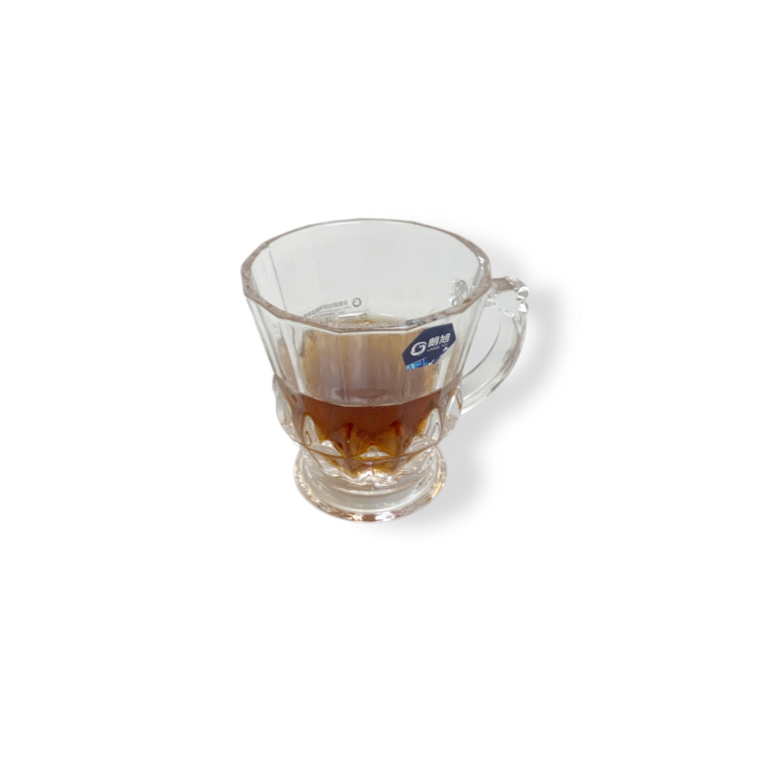 Crystal Glass Set of 6 Pieces Tea Cups with Handle