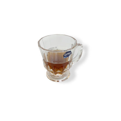 Crystal Glass Set of 6 Pieces Tea Cups with Handle