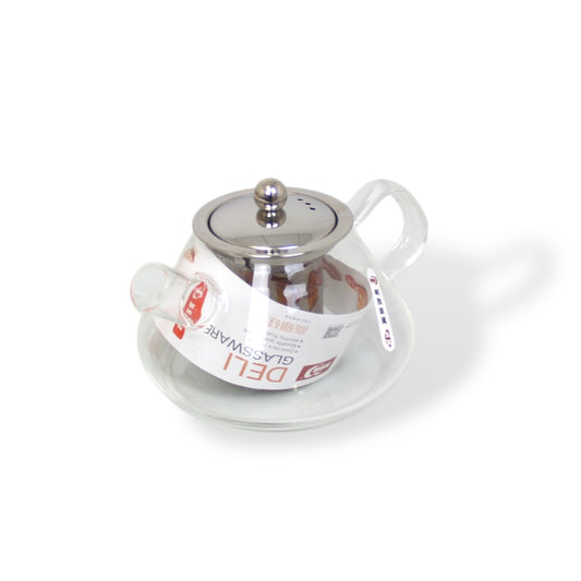 1 Litre Glass Tea pot with Stainless Steel Steeper with Glass Handle