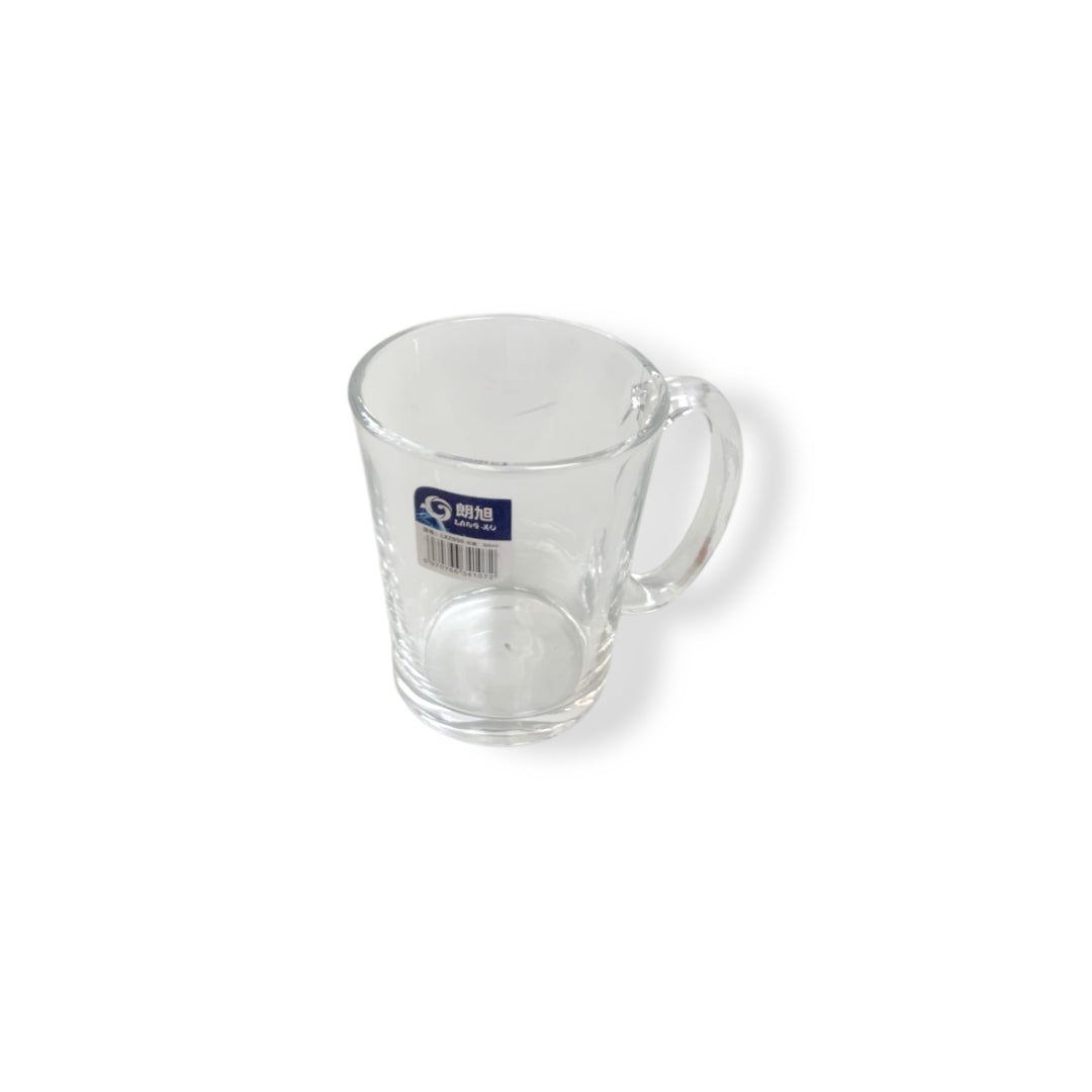 Crystal Glass 300ml Set of 6 Pieces Glass Drinking Tea and Coffee Mug with Handle