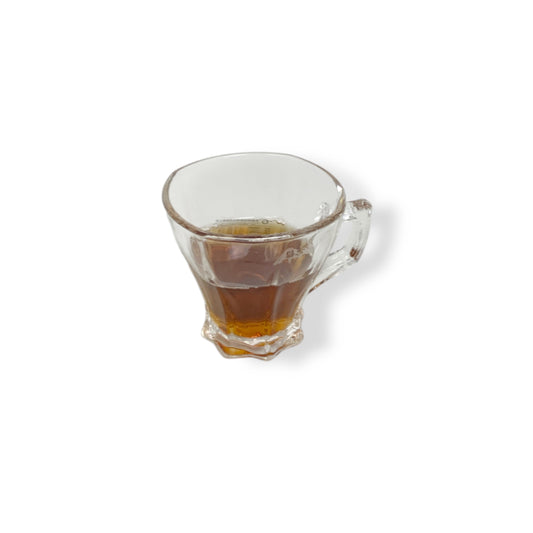 Crystal Glass Set of 6 Pieces Tea Cups with Handle