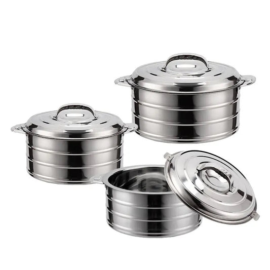 Stainless Steel Food Thermos Insulator Hot Pot Set of 3 Pieces