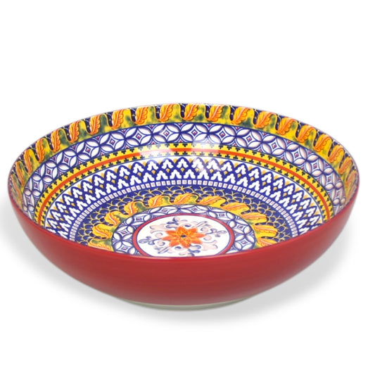 Colourful Ceramic Porcelain Serving Bowl Dinnerware - 10 Inches