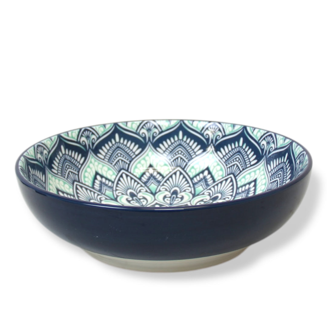 Colourful Ceramic Porcelain Serving Bowl Dinnerware - 10 Inches