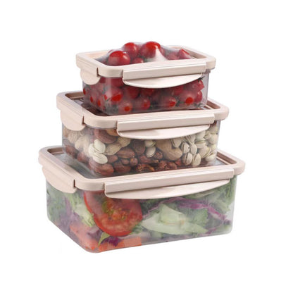 Silicon Lid Tupperware 3 Piece Set, Large